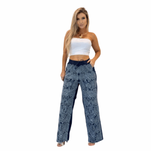 Pantalón Jeans Bordado con Cintura Elástica – Estilo Boho Chic