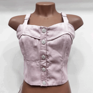 Top con Breteles y Botones – Fucsia Intenso y lila claro